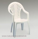 Zahradná plastová stolička OCEÁN biela