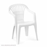Záhradná plastová stolička SCILLA biela nízka