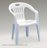 Zahradná plastová stolička PIONA biela