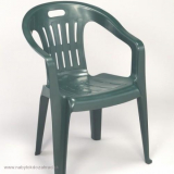 Zahradná plastová stolička PIONA zelená nízka