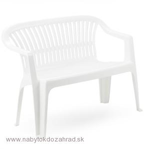 Záhradná plastová lavica DIVA biela