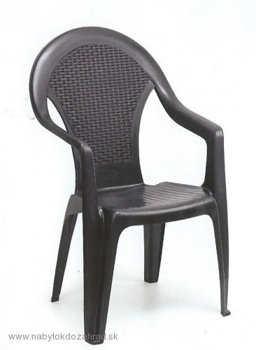 Záhradná plastová stolička GIGLIO hnedé