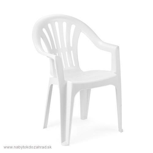 Záhradná plastová stolička KONA biela