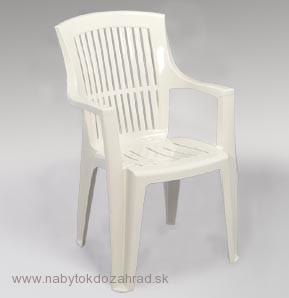 Záhradná plastová stolička ARPA LUX biela