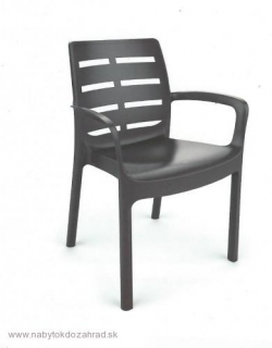 Záhradná plastová stolička BORNEO LUX hnedé